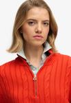Джемпер Superdry & Co SLOUCHY CABLE HALF ZIP, Grenadine Orange/Orange - фото 4