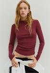 Топ PULL&BEAR Long sleeved top, Bordeaux - фото 4