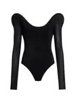 Боди с изогнутым кроем Alaïa, черный - фото