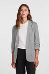 Блейзер с присборенными рукавами Pieces, серый - фото