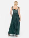 Стрейповое платье макси с пайетками Maya Deluxe, Emerald - фото 3