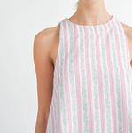 Розовое платье мини в стиле пэчворк MABLE - фото 4