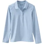 Рубашка-поло с длинным рукавом для девочек 4-16 лет Lands' End, синий - фото 2