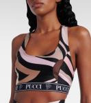 Спортивный топ с принтом Pucci, Nero/Pink - фото 4