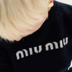 Свитер из шерсти и кашемира Miu Miu, синий - фото 4