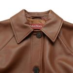 MaxMara Studio Кожаная куртка женская, Brown - фото 7