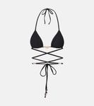 Декорированный топ бикини Same, Faux Suede Black - фото