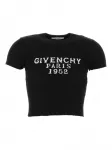 Укороченная ребристая футболка Givenchy, черный - фото