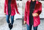Блейзер Everything We Knew Velvet Blazer In Red Wine Blakeley, Red Wine - фото 2