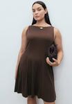 Платье Mango SHORT FLARED, Brown - фото 4