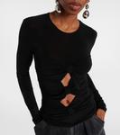 Топ с вырезом и сборками из джерси Gladice Isabel Marant, черный - фото 4