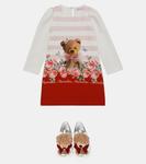 Платье с принтом Monnalisa, Panna+Rubino - фото 2