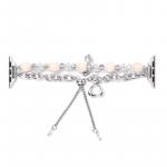 IBOANN Часы Strap Apple Compatibility Glass Beads Retractable Chain Material, Glass Beads Retractable Chain Strap-Blue - фото 3