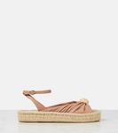 Блестящие кожаные эспадрильи-сандалии Zimmermann, Biscuit - фото 4