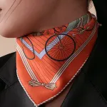 HERMES Шёлковый платок, Orange - фото 7