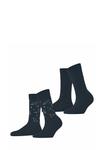 Носки Esprit Flower Rib 2-Pack, Marine/Dark Blue - фото