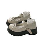 Туфли Platform Mary Jane Shoes Women's Medd, Ecru Glossy Finish - фото