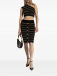 Юбка-карандаш в полоску Balmain, черный - фото 2