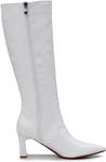 Женские модные эластичные сапоги до колена VenusCelia, White Pu - фото 3