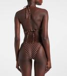 Бикини топ в горошек с бисером Same, Brown Polka Dot - фото 3