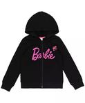 Толстовка с капюшоном на молнии для девочек от малышей до больших детей Barbie, черный - фото