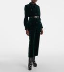 Бархатная куртка Saharienne из хлопка Saint Laurent, Emeraude - фото 2