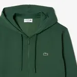 Худи с вышитым логотипом на молнии LACOSTE, темно-зеленый - фото 6