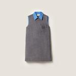 Велюровое мини-платье MIU MIU, серый - фото