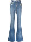 Ermanno Scervino расклешенные джинсы с вышивкой, синий - фото