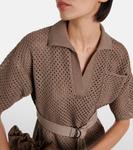 Платье-поло из хлопковой сетки Brunello Cucinelli, Nutshell - фото 4