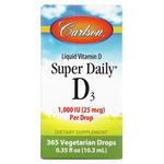 Carlson, Super Daily D3, 1000 МЕ, 10,3 мл (0,35 жидк. унции) - фото 2