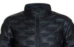 Стеганый кожаный бомбер Puffer - Ресифи Infinity Leather, черный - фото 4