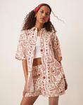 Льняная рубашка с принтом в стиле вестерн Asos Design - фото