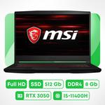 Игровой ноутбук MSI GF63 Thin 11UC 15.6'', 8 Гб/512 Гб, i5-11400H, RTX 3050, черный, английская клавиатура - фото 2