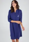 Ночная рубашка col tunisien Damart, Midnight Blue - фото