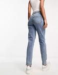 Джинсы ASOS DESIGN Slim Mom With Rip, синий - фото 2