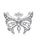 Брошь-Булавка в виде хрустальной бабочки 2028, silver-tone - фото