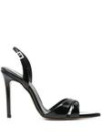 110 мм кожаные сандалии GINISSIMA, черный - фото