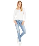 Топ SUNDRY 3/4 Puff Sleeve Pima Cotton Top, Vanilla - фото 4