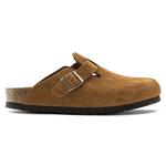 Сандалии-клоги Birkenstock Boston Soft Footbed Suede Leather, светло-коричневый - фото