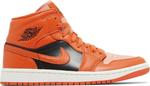 Кроссовки Wmns Air Jordan 1 Mid SE Rush Orange, оранжевый - фото