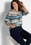 Топ GOLDNER MIT 3/4-ÄRMELN, Blue Patterned/Blue - фото 5