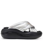 Шлепанцы женские серебряный/черный Vittorio Ventura - фото