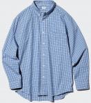 Рубашка Uniqlo Broad Check Button Down, 64 синий - фото