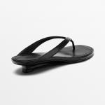 Сандалии Massimo Dutti Mid-Heel With Toe Divider, черный - фото 2