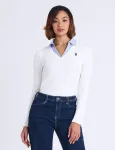 Рубашка лонгслив U.S. Polo Assn Long Sleeve Rib Woven Layered, белый - фото 2