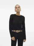 Вязаный свитер Vero Moda "VMNEWFABIENNE LS O-NECK PULLOVER NOOS", черный - фото