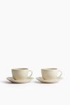 Набор посуды H&M Ceramic Cup With Saucer, 2 предмета, бежевый/розовый - фото