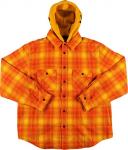 Рубашка Supreme Hooded Flannel Zip Up Shirt 'Orange', оранжевый - фото