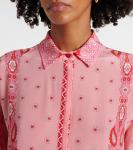 Шелковая рубашка с принтом Etro, розовый - фото 4